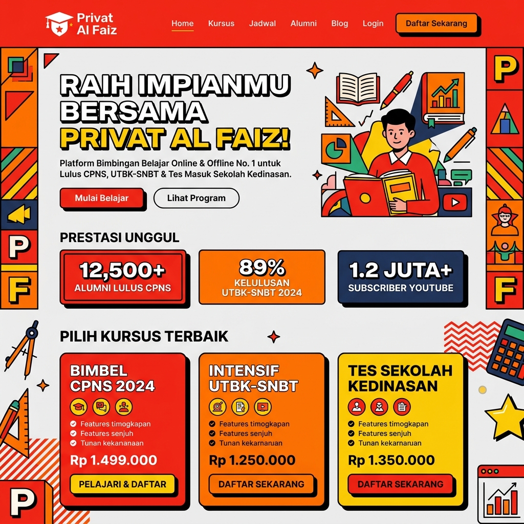 Mockup Tampilan Web Privat Al Faiz