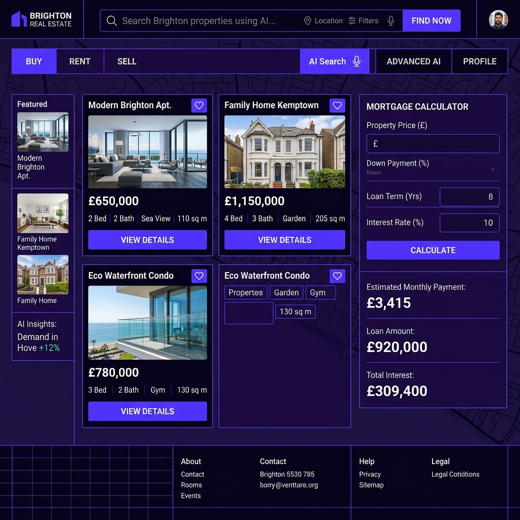 Mockup Tampilan Web Brighton Real Estate