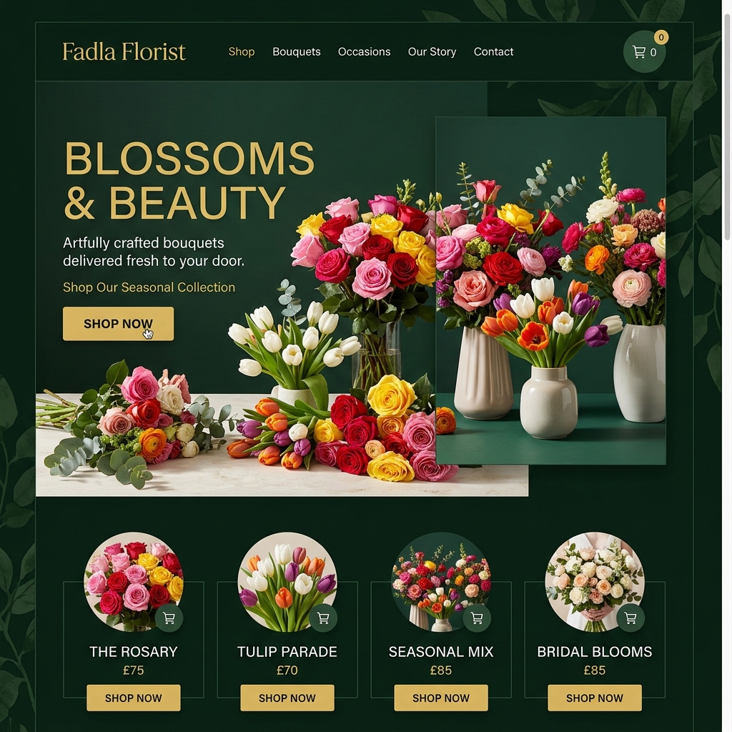 Mockup Tampilan Web Fadla Florist